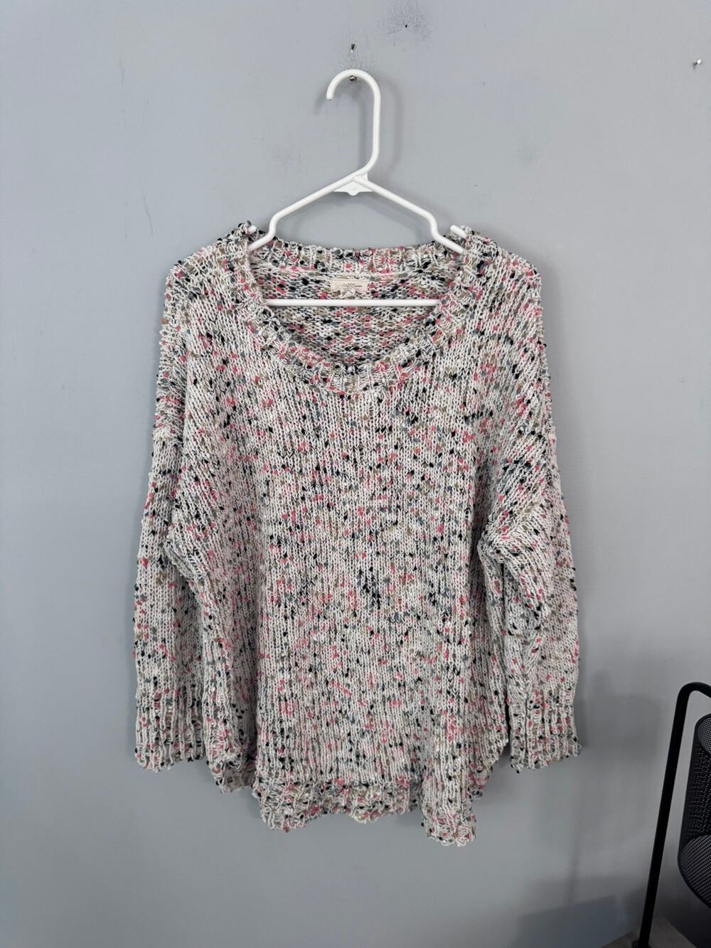 Cupio Woman Confetti Pop Pullover Sweater Women's Plus Size 3X Multicolor Chunky